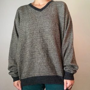 Vintage Geoffrey Beene V-Neck Brown Knit Sweater